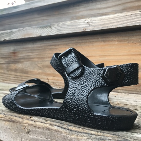Givenchy black rubber jelly sandals pebble jewel 5 - Picture 4 of 8